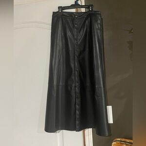 Black faux leather KanCan long skirt